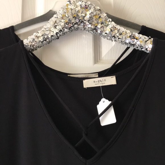 NWT Black Long Sleeve Shirt W/ Cage Detail - Picture 4 of 4